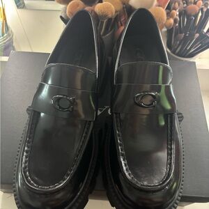 Coach Men's Glossy Black Loafers